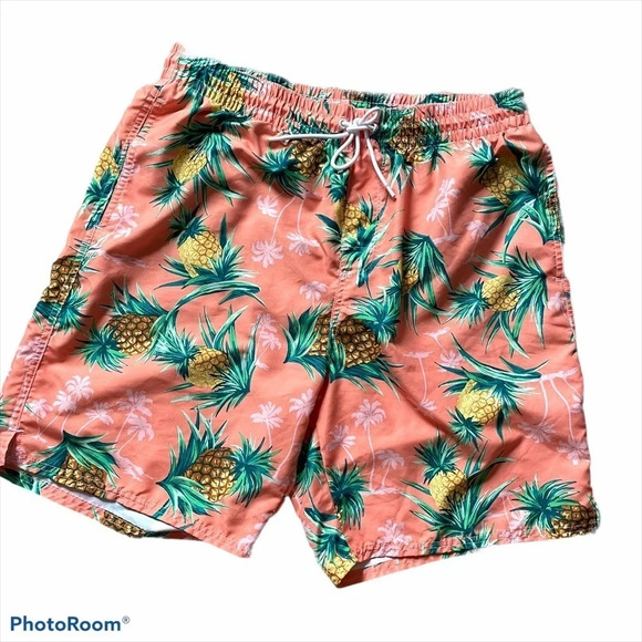 Old Navy Pineapple print Hawaiian swim shorts L